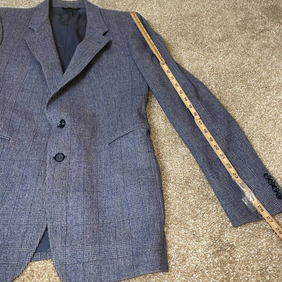 Adolfo sport coat Bloomingdales men's gray blazer jacket 2 button vintage SZ L - Picture 4 of 10